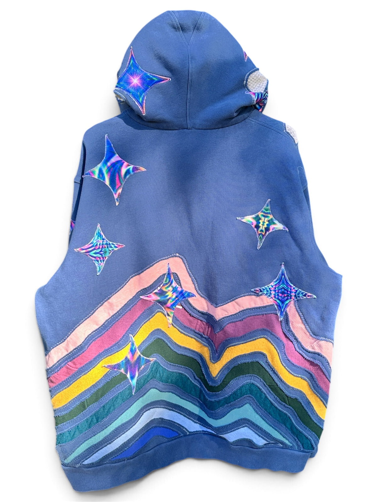 ‘HAVE THE BEST DAY EVER’ NAVY BLUE WAVY HOODY - SIZE M