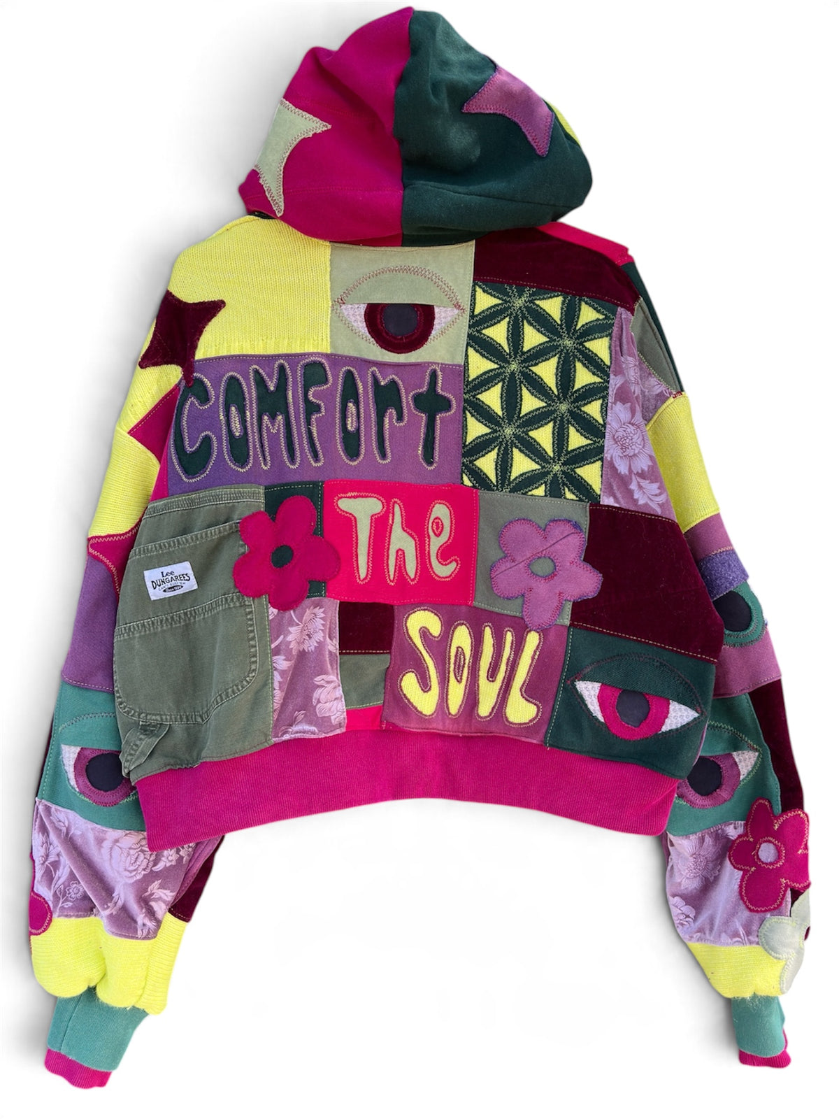 ‘COMFORT THE SOUL’ CROPPED HOODIE JACKET - SIZE XL