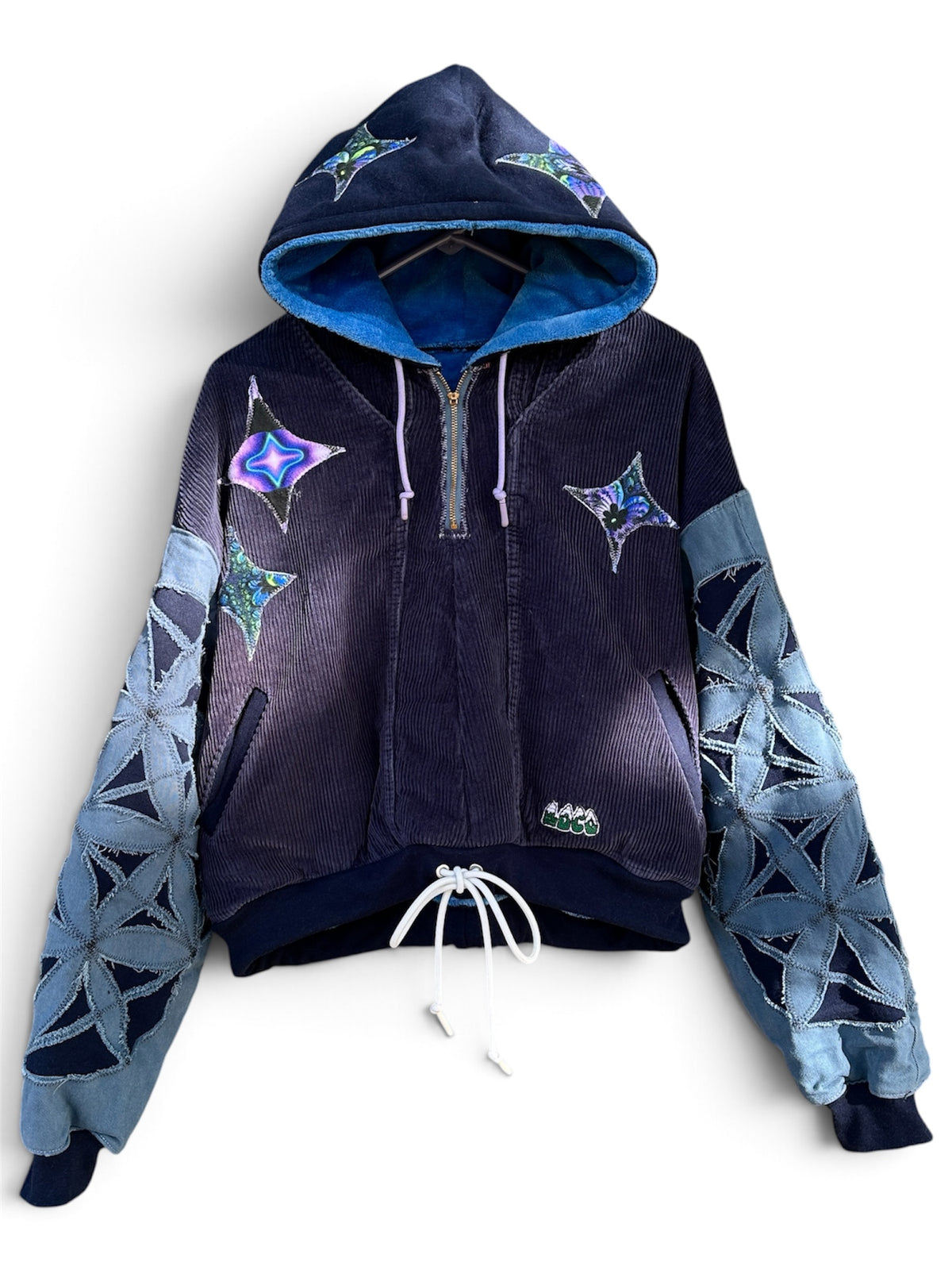 LOCO BUTTERFLY CROPPED HOODIE COAT - SIZE XL