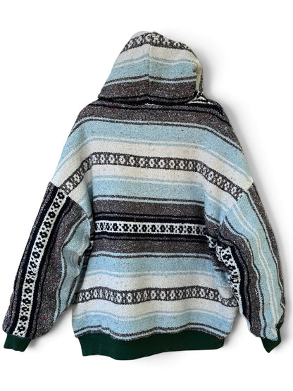 ‘BE HERE NOW’ REVERSIBLE POCKET PATCHWORK COAT - SIZE XL