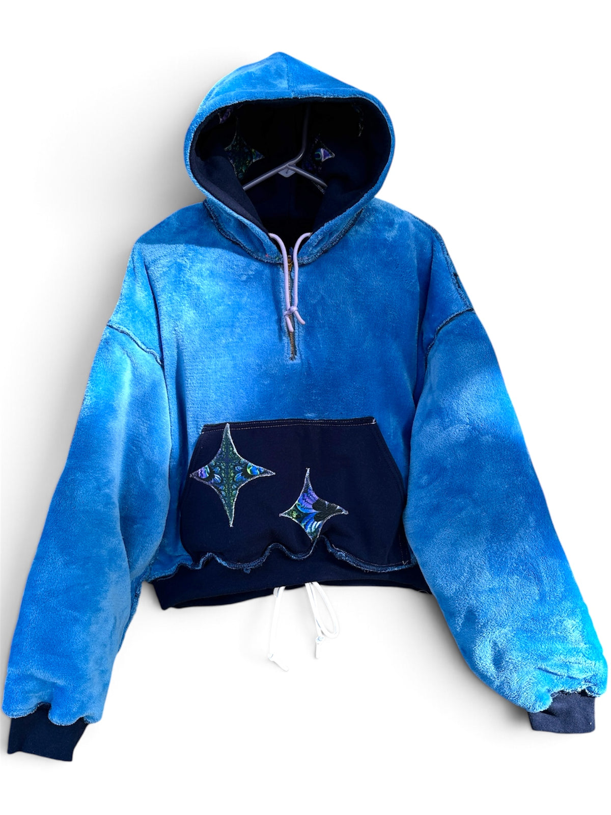 LOCO BUTTERFLY CROPPED HOODIE COAT - SIZE XL