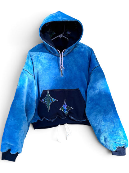 LOCO BUTTERFLY CROPPED HOODIE COAT - SIZE XL