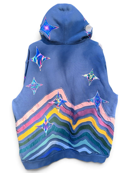 ‘HAVE THE BEST DAY EVER’ NAVY BLUE WAVY HOODY - SIZE M