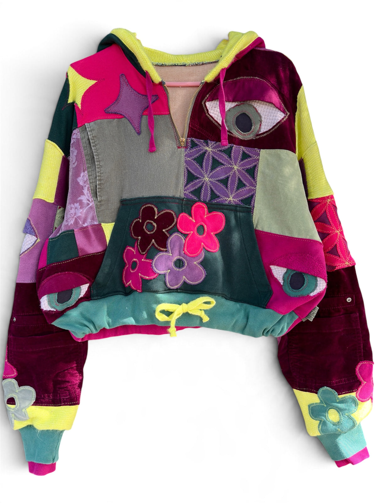 ‘COMFORT THE SOUL’ CROPPED HOODIE JACKET - SIZE XL