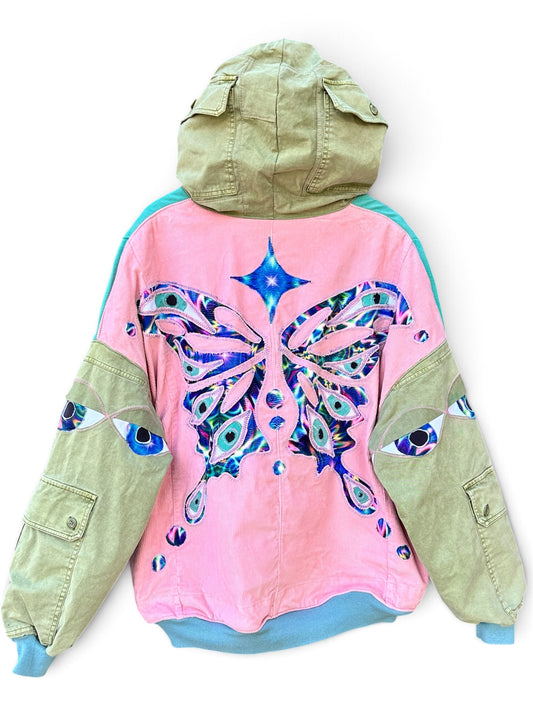 BUTTERFLY REVERSIBLE HOODIE JACKET - SIZE XL