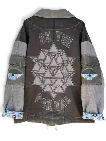 ‘BE THE PORTAL’ 64 TETRAHEDRON COLLARD JACKET - SIZE XL